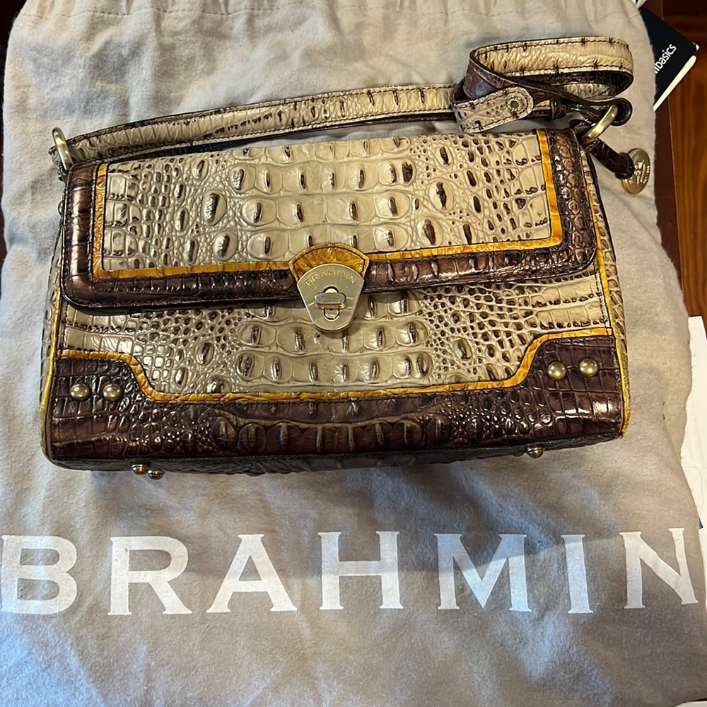 Brahmin brown and tan purse.